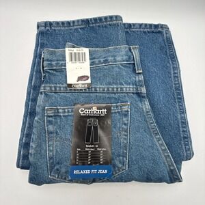 Carhartt YYB160 STW Relaxed Fit Jeans Youth Size 16 Regular Blue Denim NWT